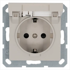 Изображение Розетка SCHUKO© с крышкой и защитными шторками 16A 250V~ 2P+T, цвет Тауп