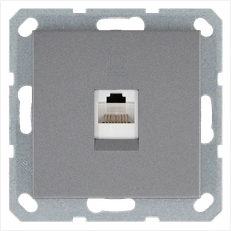 Изображение Интернет-розетка RJ45 с накладкой, цвет алюминий